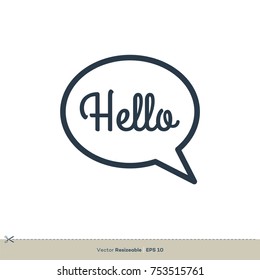 Hello Speech Bubble Icon Vector Template Illustration Design. Vector EPS 10.