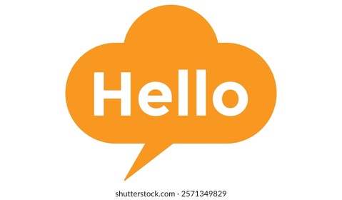 Hello speech bubble isolated on transparent background