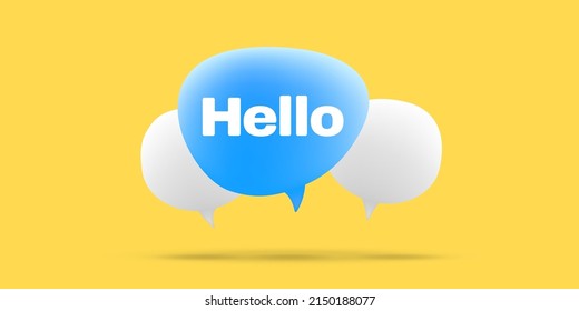 Hello speech bubble simple illustration