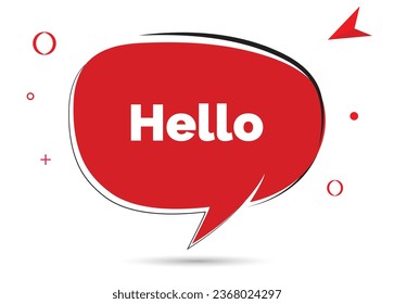 Hello speech bubble text. Hi There on bright color for Sticker, Banner and Poster. vector illustration.