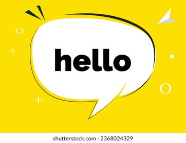 Hello speech bubble text. Hi There on bright color for Sticker, Banner and Poster. vector illustration.