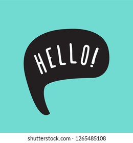 Hello! Speech bubble vector