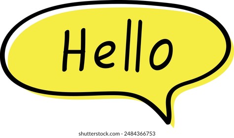 Hello Speech Bubble Vector Illustration