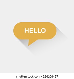 Hello speech bubble, vector illustration