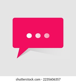 Hello Speech Message. Olá, Dot, mensagem de fala vermelha, Text Olá em Flat Vector