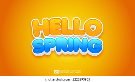 Hello Spring 3D editable text effect font