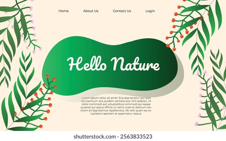Hello spring. Spring abstract background, banner, poster with spring flowers and leaves. Spring leaves. Modern trendy colorful design. Template for advertising, web, social media.