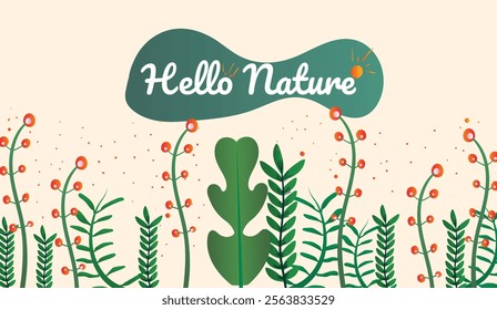 Hello spring. Spring abstract background, banner, poster with spring flowers and leaves. Spring leaves. Modern trendy colorful design. Template for advertising, web, social media.