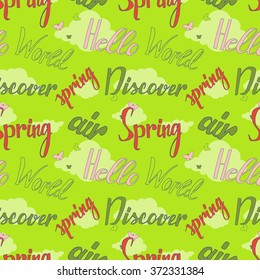 Hello Spring Air World Discover Word Stack Seamless