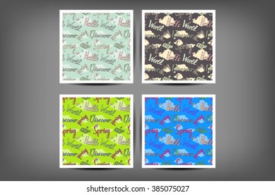 Hello Spring Air World Discover Word Stack Seamless set. 10 eps
