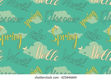 Hello Spring Air World Discover Word Stack Seamless. 10 eps