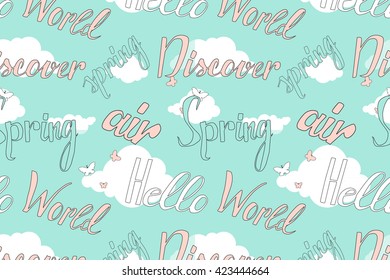 Hello Spring Air World Discover Word Stack Seamless. 10 eps