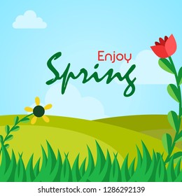 Hello Spring Background Illustration
