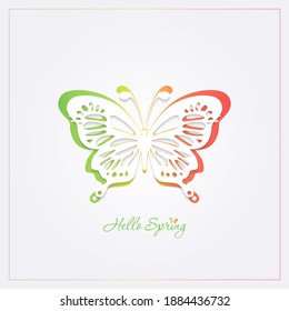 hello spring background with hello spring lettering vector illustration