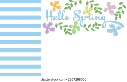 Hello Spring. Background in pastel colors with free space for your own text.
