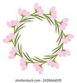 Hello spring, background, vector illustration frame with tulips white isolated background.