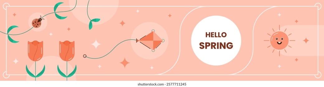 Hello Spring banner design .