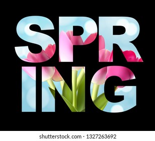 Hello Spring Banner Greetings Design  Background with Colorful Flower Elements. Vector illustration. EPS10