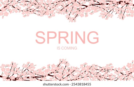 Hola Anuncio de primavera. Textura de moda. Vocación de temporada, fin de semana, logotipo de vacaciones. Fondo de pantalla de primavera. Feliz día de primavera. Texto de letras de Vector de primavera. Estilo de moda. Vector de flores.