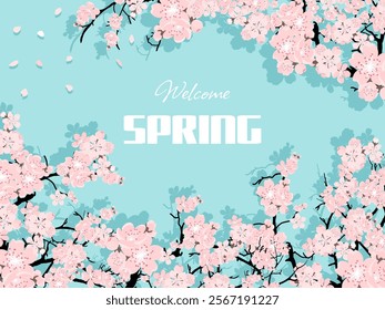 Hello spring banner. Trendy texture. Season vocation, weekend, holiday logo. Spring Time Wallpaper. Happy spring Day. Spring vector Lettering text. Fashionable styling. Flower vector.