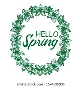 Hello Spring . Beautiful Greeting Card Poster Vector / Illustration