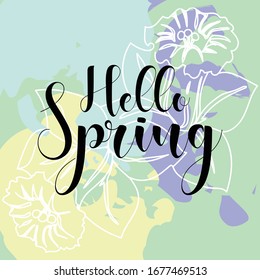 Primavera de Adiós . Hermoso vector de tarjetas de felicitación 