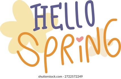 Hello Spring Bold Typography Illustration