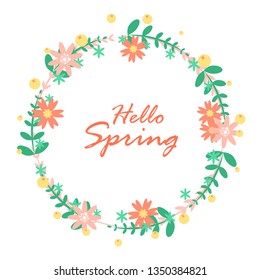 Hello Spring card background with beautiful flower