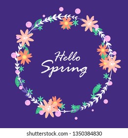 Hello Spring card background with beautiful flower