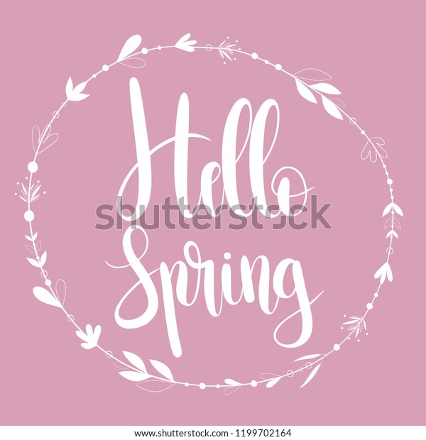 こんにちは 手書きのフレーズの入った春のカード ホリデーポスター