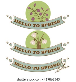 Hello spring card, vector illustration