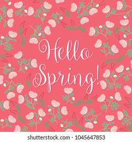Hello Spring! - Colorful Flower Background- vector illustration eps10
