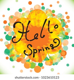 Hello Spring Concept. Welcoming the Springtime Vector Illustration