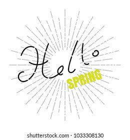 Hello Spring Concept. Welcoming the Springtime Vector Illustration