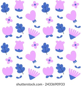 hello spring cute feminine hand drawn abstract flower symbol object white vector illustration