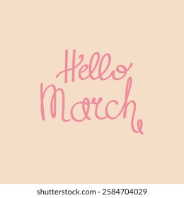 Hello spring cute leetering vector illustration. 