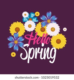 hello spring decorative design