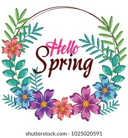 hello spring decorative design