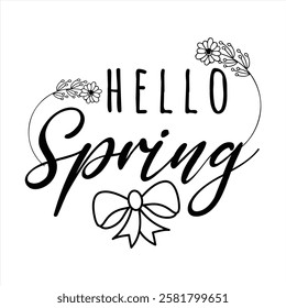 Hello Spring- Easter Day T-shirt Design