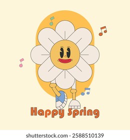 hello Spring flat design, spring sale poster,