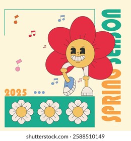 hello Spring flat design, spring sale poster,
