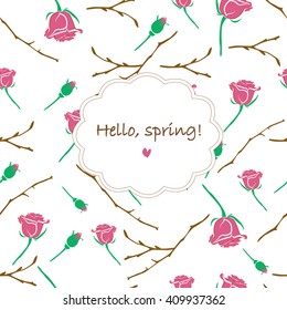 Hello, spring! Floral background