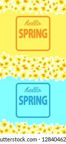 Hello spring. Flower spring backgrounds vector art