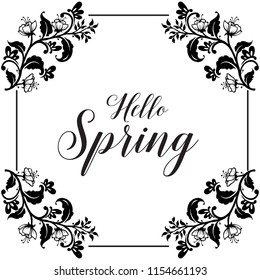 Hello spring flower hand draw card design vector illustration