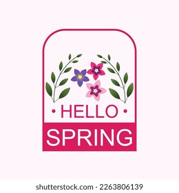 Hola primavera con flores abstractas