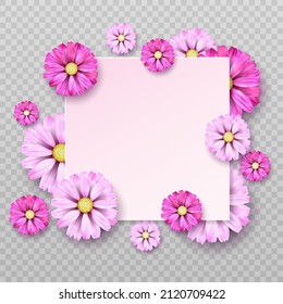 Hello Spring! Flowers Vector Design For Mather's Day. Happy Mother's Day Floral Greeting Card For Mom's International Celebration. Happy Women's Day. Realistic Vector Flower. Vector On Png Background.