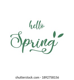 Hello Spring Green Logo, Vector Illustration