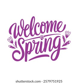 Hello spring greeting card design.