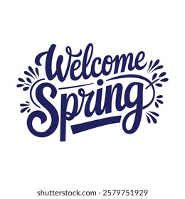 Hello spring greeting card design.