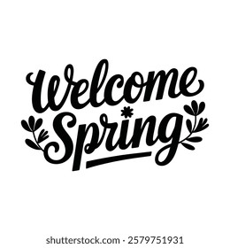 Hello spring greeting card design.